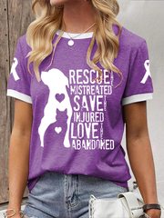 Women's rescue the mistreated save the injured love the abandoned T-shirt