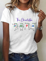 Women's For The Love Of The Game Mahjong Printed Casual T-Shirt