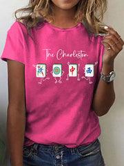 Women's For The Love Of The Game Mahjong Printed Casual T-Shirt