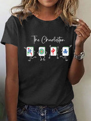 Women's For The Love Of The Game Mahjong Printed Casual T-Shirt