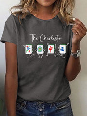 Women's For The Love Of The Game Mahjong Printed Casual T-Shirt