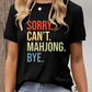 Women's Funny Mahjong Printed Casual T-shirt