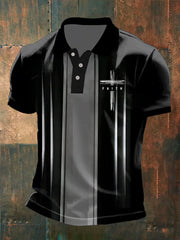 Men's Faith Printed Button Design  Shirt