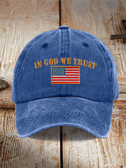 Unisex-Mütze mit Flaggen-Print „In God We Trust“
