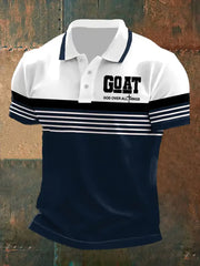 Men's Retro Faith “ Goat God Over All Things” Casual Printed  Shirt