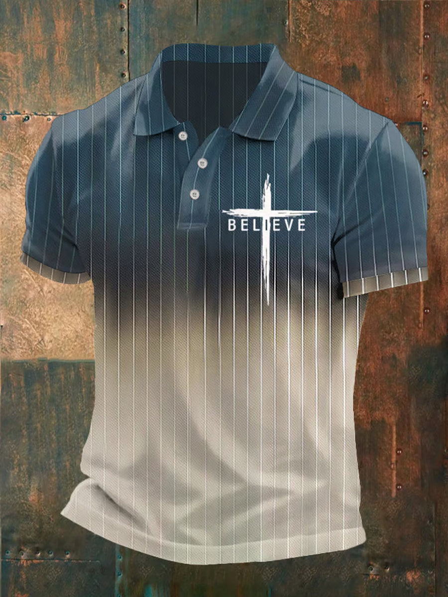 Polo décontracté à rayures Believe pour homme