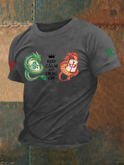 Men's Funny Mahjong Printed Casual T-Shirt