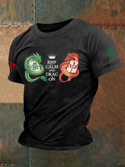 Men's Funny Mahjong Printed Casual T-Shirt