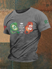 Men's Funny Mahjong Printed Casual T-Shirt