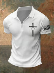 Lockeres Basic-T-Shirt mit V-Ausschnitt und Aufdruck für Herren, kurzärmlig