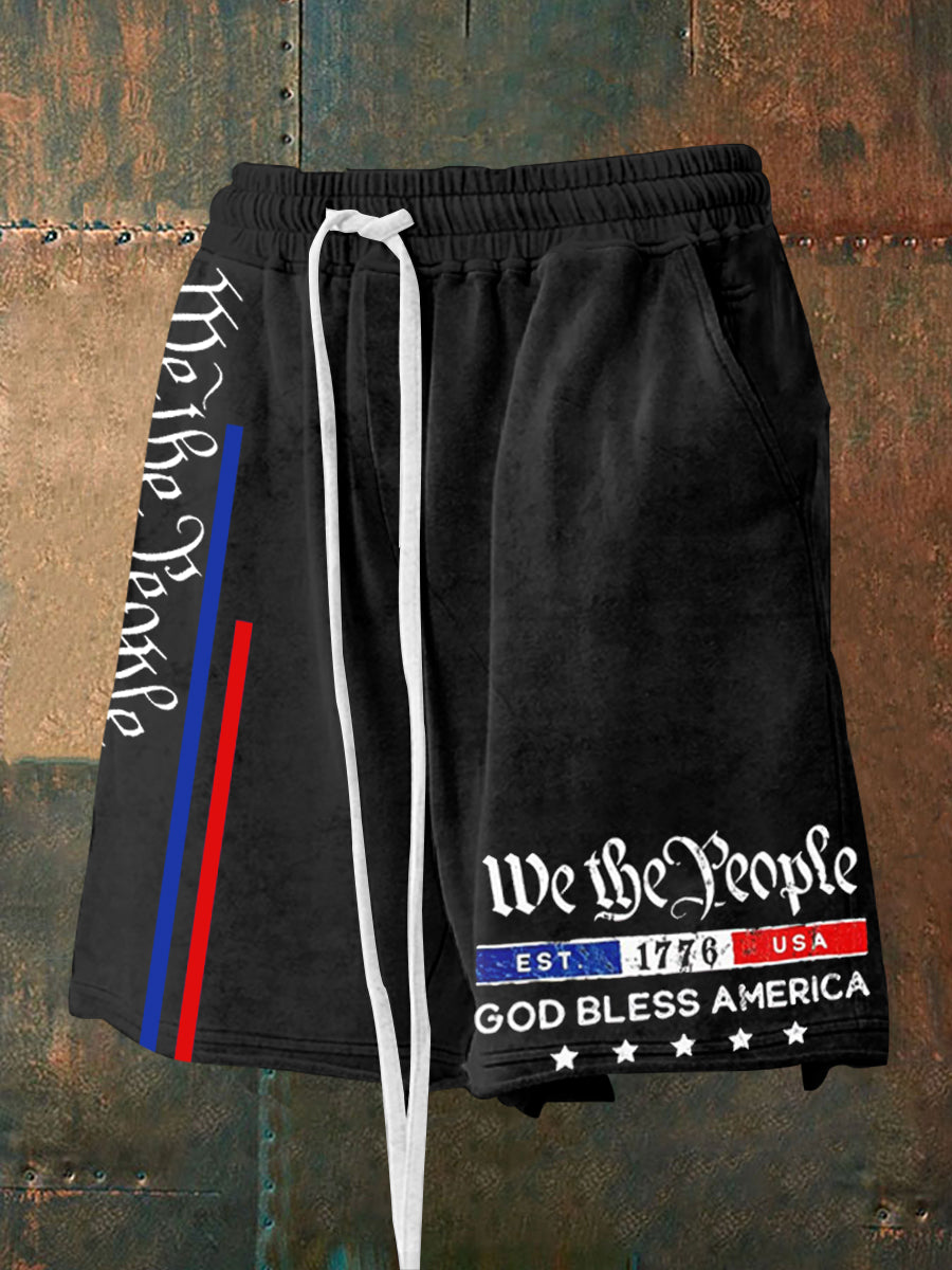 Men's God Bless America We The People Shorts