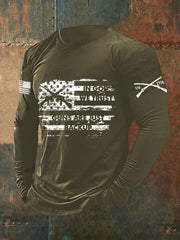 T-shirt à manches longues imprimé pour homme « In God we Trust », les armes ne sont que des sauvegardes