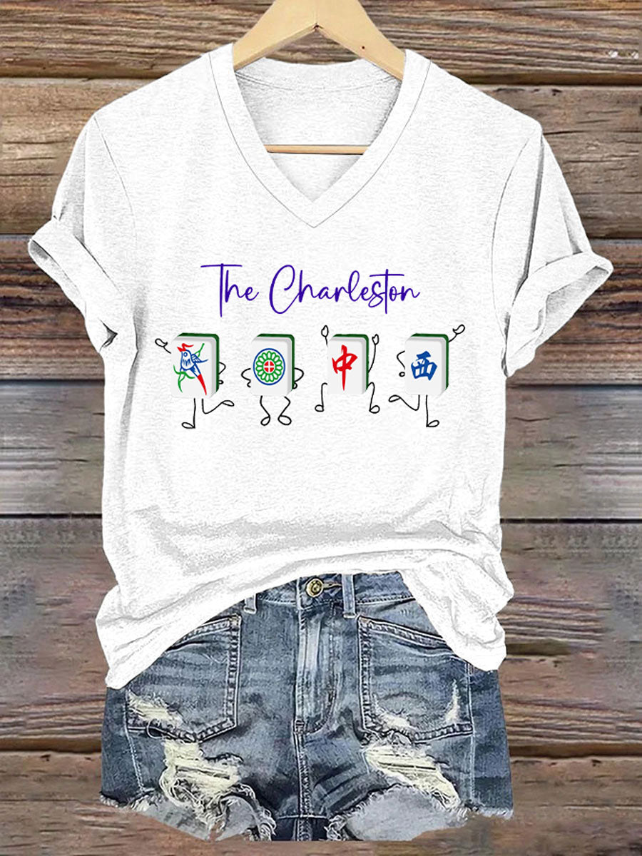 Women's Funny Mah Jongg Print T-shirt