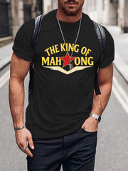Men's Funny Mahjong Print Casual T-shirt
