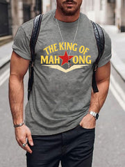 Men's Funny Mahjong Print Casual T-shirt