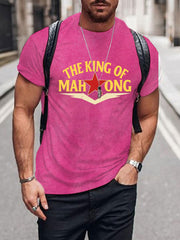 Men's Funny Mahjong Print Casual T-shirt