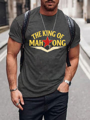 Men's Funny Mahjong Print Casual T-shirt