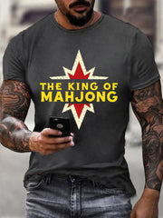 Men's Funny Mahjong Print Casual T-shirt