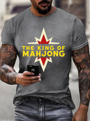 Men's Funny Mahjong Print Casual T-shirt