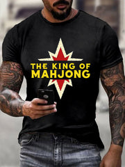 Men's Funny Mahjong Print Casual T-shirt
