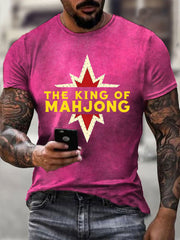 Men's Funny Mahjong Print Casual T-shirt