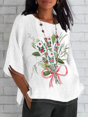 Women's Mahjong Printed Casual Top