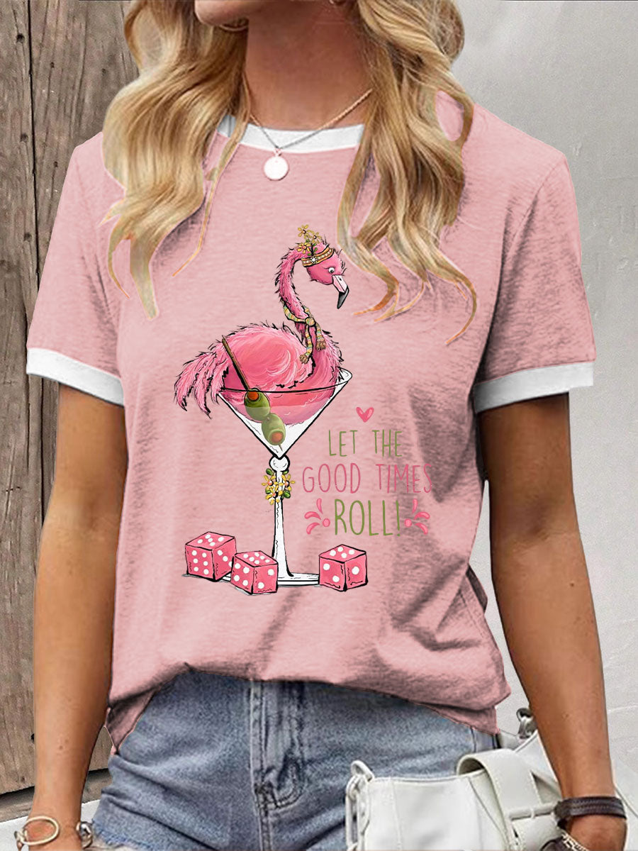 Women's Funny Mahjong Printed Casual T-shirt