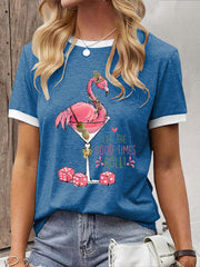 Women's Funny Mahjong Printed Casual T-shirt