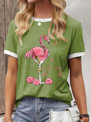 Women's Funny Mahjong Printed Casual T-shirt