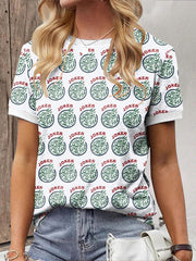 Women's Funny Mahjong Printed Casual T-shirt