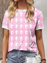 Women's Funny Mahjong Printed Casual T-shirt