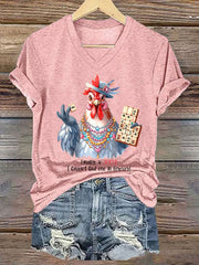 Women's Funny Mahjong Printed Casual T-shirt
