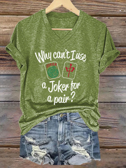 Women's Funny Mahjong Print T-shirt