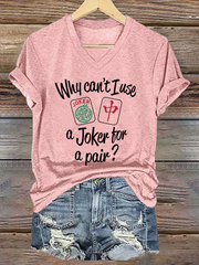Women's Funny Mahjong Print T-shirt