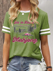 Women's Get in Loser We're Playing Mahjong Print T-shirt