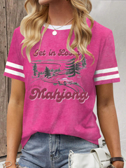 Women's Get in Loser We're Playing Mahjong Print T-shirt