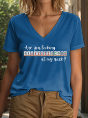 Women's Funny Mahjong Print T-shirt