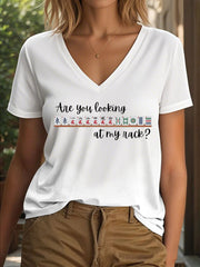 Women's Funny Mahjong Print T-shirt