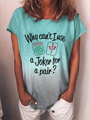 Women's Funny Mah Jongg Print T-shirt