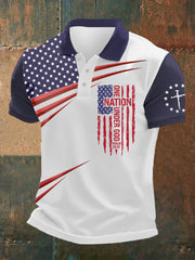 Pantalon et short imprimé drapeau One Nation Under God Faith Cross pour homme