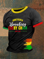 Men's Juneteenth Breaking Every Chain Since 1865 Printed Short-Sleeved T-Shirt