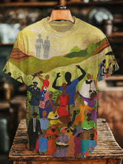 Men's Juneteenth Cheer Freedom And Independence Printed Short-Sleeved T-Shirt