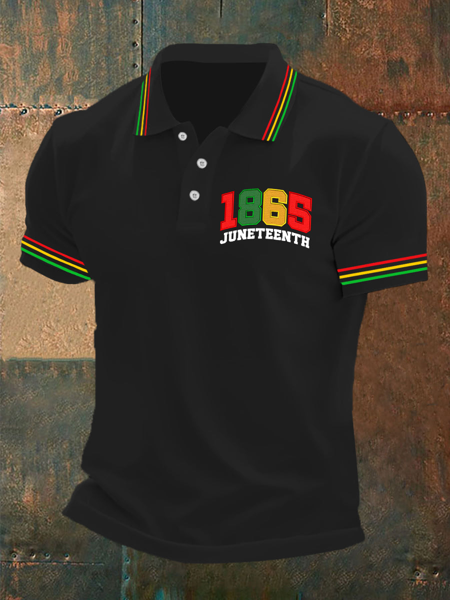 Men's Juneteenth 1865 Printed Short Sleeve POLO Shirt