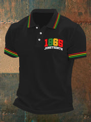 Men's Juneteenth 1865 Printed Short Sleeve POLO Shirt