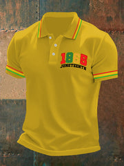 Men's Juneteenth 1865 Printed Short Sleeve POLO Shirt