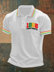 Men's Juneteenth 1865 Printed Short Sleeve POLO Shirt