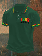 Men's Juneteenth 1865 Printed Short Sleeve POLO Shirt