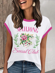 Women's mahiong social club casual t-shirt
