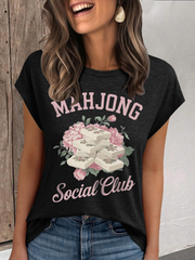 Women's mahjong social club T-shirt
