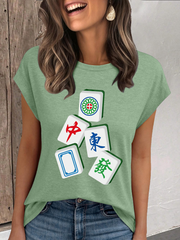 Women's mahjong casual t-shirt